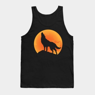 Orange moonlight wolf Tank Top